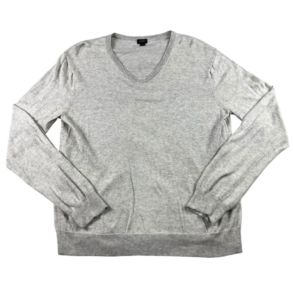 J.Crew Other - J.Crew Mens V-Neck Sweater Size Large Cotton Cashmere Gray Lightweight Grandpa